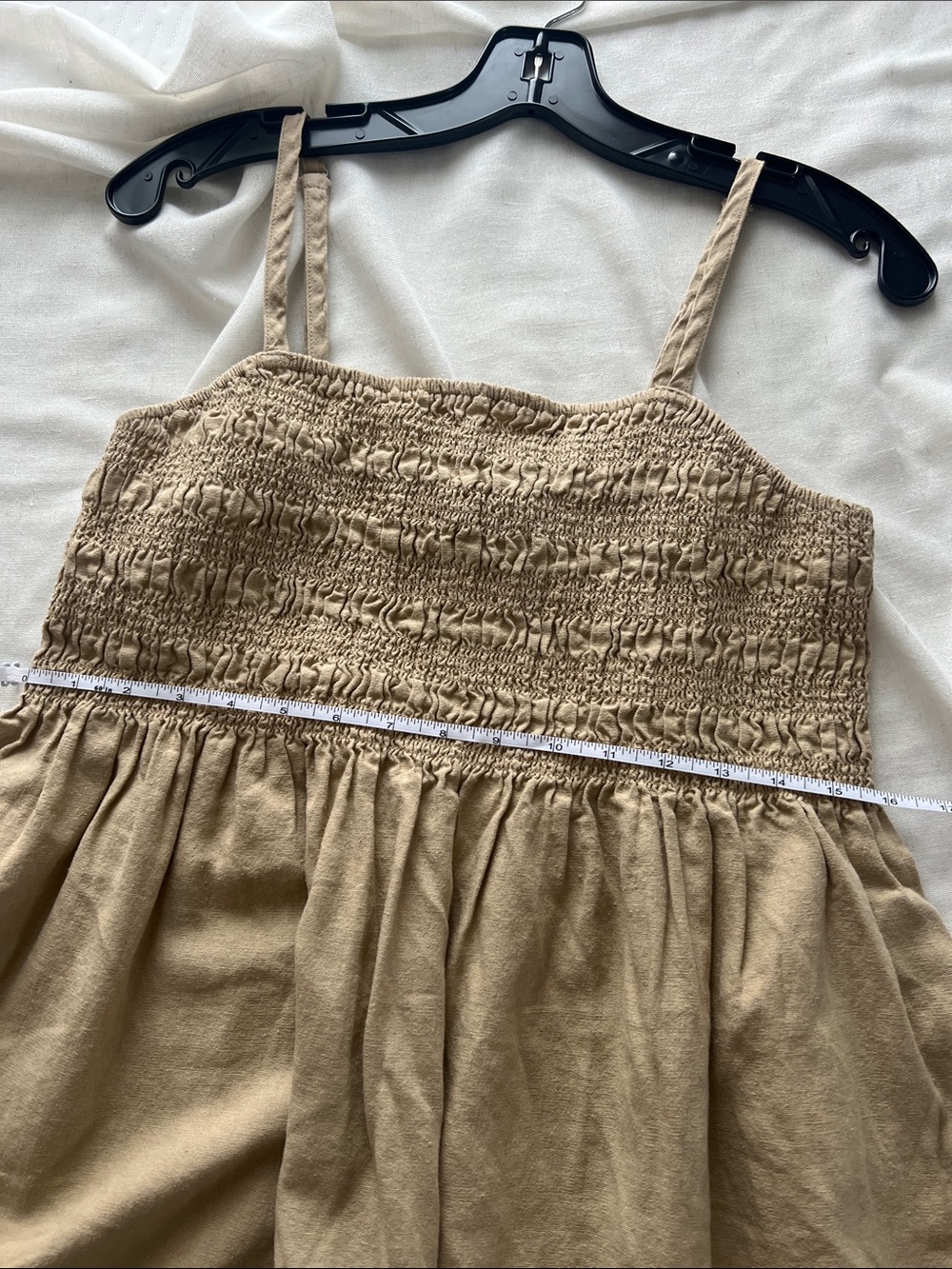 Smocked Casual Sundress in Beige - Picture 6 of 6